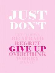 Affirmation pink barbie style background vector. Wallpaper design with text. Illustration for prints, wall art, cover, poster, banner