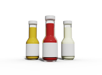 Sauce Bottles Mockup with Transparent Background. PNG