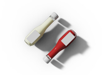 Sauce Bottles Mockup with Transparent Background. PNG