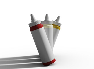 Sauce Bottles Mockup with Transparent Background. PNG