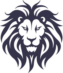 Vector illustration of lion head, predatory cat tattoo