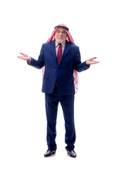 Old arab businessman isolated on white