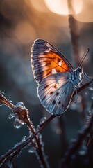 Obraz premium butterfly, moth, flutter, wings, chrysalis, metamorphosis, antennae, caterpillar, cocoon, flight, fluttering, beauty, delicate, pollination, insects, garden, colorful, generative ai