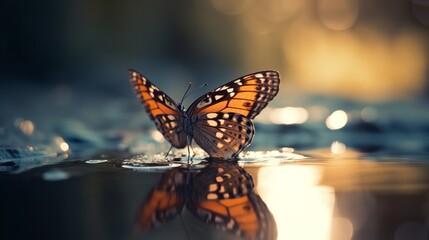 Obraz premium butterfly, moth, flutter, wings, chrysalis, metamorphosis, antennae, caterpillar, cocoon, flight, fluttering, beauty, delicate, pollination, insects, garden, colorful, generative ai