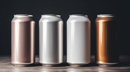 Blank modern beer cans
