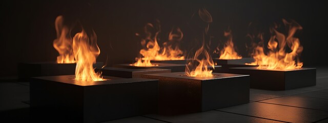 Obraz premium flame, fire, blaze, inferno, combustion, heat, burning, ignition, incandescence, wildfire, conflagration, ember, scorching, kindle, flare, pyre, torch, hearth, scalding, generative ai