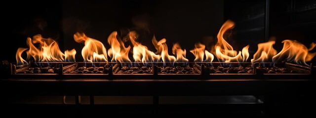 Obraz premium flame, fire, blaze, inferno, combustion, heat, burning, ignition, incandescence, wildfire, conflagration, ember, scorching, kindle, flare, pyre, torch, hearth, scalding, generative ai