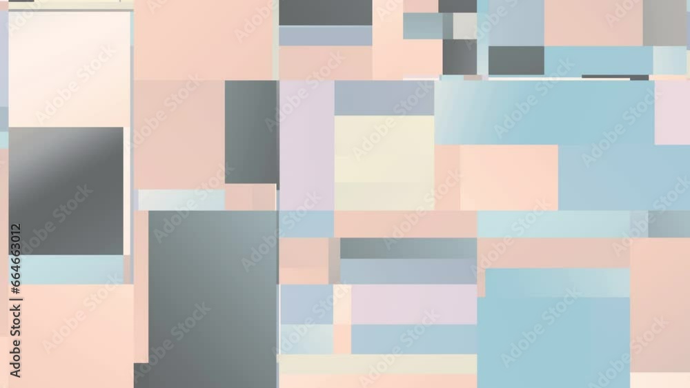 Poster Transform geometric background. Flashing tabstract pixels background. Random small squares. Looping footage.