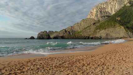 Laga beach, Basque country landscape, Atlantic ocean coastline, travel landmark