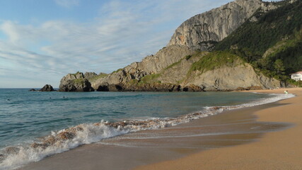 Laga beach, Basque country landscape, Atlantic ocean coastline, travel landmark