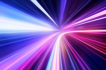 Obraz premium Abstract radiant light rays creating a dynamic sense of speed and movement in vibrant blue and pink hues