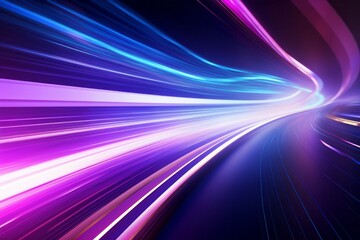 Abstract radiant light rays creating a dynamic sense of speed and movement in vibrant blue and pink hues