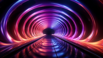 A hypnotic gradient tunnel stretching into infinity.