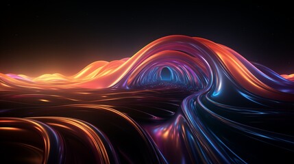 A hypnotic gradient tunnel stretching into infinity. - obrazy, fototapety, plakaty