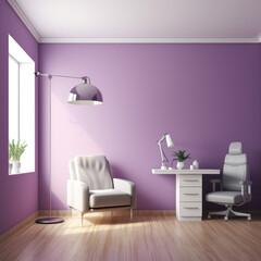  a vacant dermatology office in purple 

