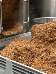 beer ale brewery mashed mashing oats and malt  Stainless steel mash boiler near lauter tun ale...