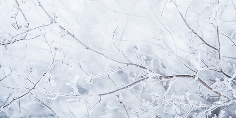 background of frozen branches. Generative AI.