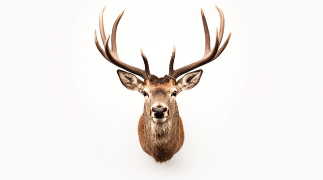 deer head isolated on white. Generative AI.