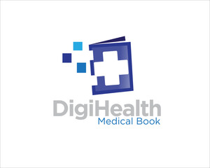 digital book health logo for medical online service