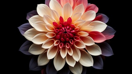 Capture the delicate symmetry of a symmetrical flower, perfectly formed by nature.