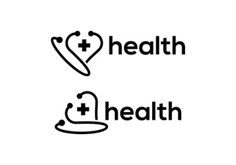 stethoscope logo healthcare and medical design vector illustration	
