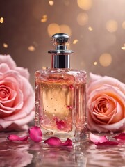 Obraz na płótnie Canvas Perfume bottles, cosmetic packaging, Generative AI
