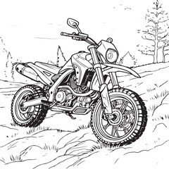 motorcycles in the countryside coloring page