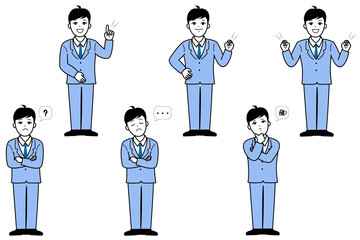 スーツの男性　ビジネス　人物　表情セット