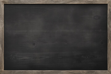School Chalk Board, Black Vintage Distressed Texture, Wooden Frame, Classroom Writing Backdrop, Retro Aged Surface, Teaching Material, Antique Scratched Lesson Background. Generative AI. - obrazy, fototapety, plakaty