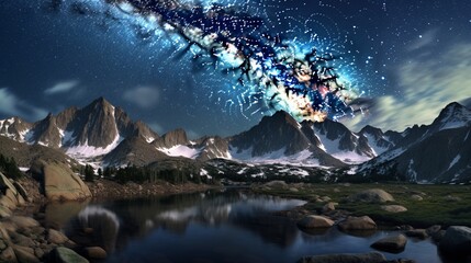 A panoramic view of the rugged, tilted mountains under a starry night sky, showcasing the Milky Way.