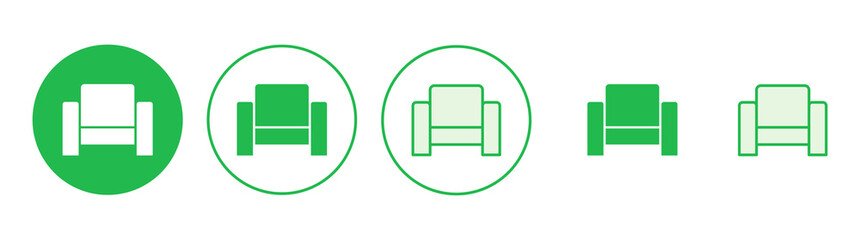 Sofa icon set. sofa icon illustration