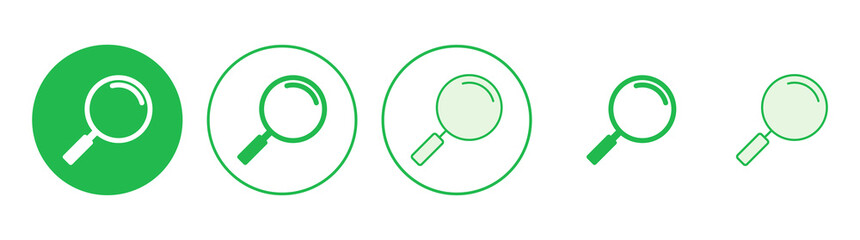 Search icon set. search magnifying glass icon
