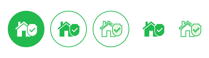 House insurance icon set. house protection icon.