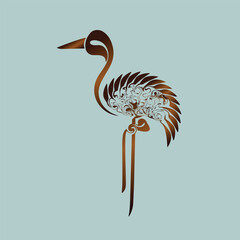 vector crane bird Logo