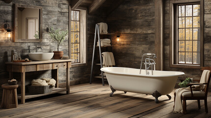 Rustic farmhouse bathroom