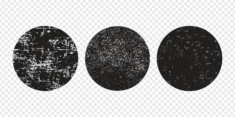 Circle grunge stamp set. Round vector isolated on white background. Black stamp vector. Collection for grunge badge, seal, ink and stamp design template - obrazy, fototapety, plakaty