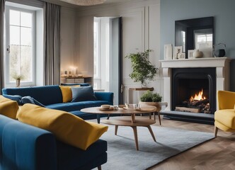 Elegant residence interior minimalist atmosphere Beautiful decorated furniture