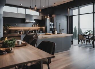 Elegant residence interior minimalist atmosphere Beautiful decorated furniture