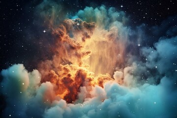 Fototapeta na wymiar Starry interstellar cloud. Generative AI