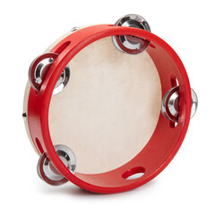 tambourine isolated on white background.