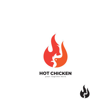 fire chicken logo icon  vector template.