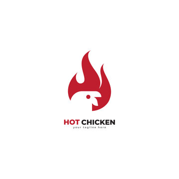 fire chicken logo icon  vector template.