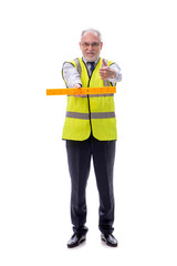 Fototapeta premium Old foreman isolated on white