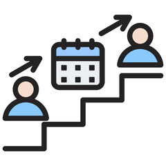 Succession Planning Outline Color Icon