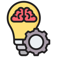 Knowledge Management Outline Color Icon