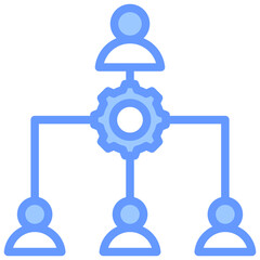 Organizational Structure Blue Icon - obrazy, fototapety, plakaty