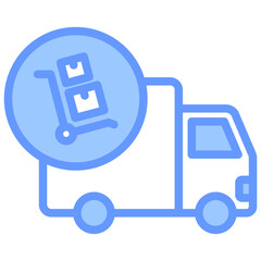 Logistic And Distribution Blue Icon