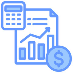 Budgeting And Forecasting Blue Icon