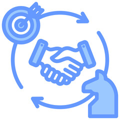 Strategic Alliances Blue Icon