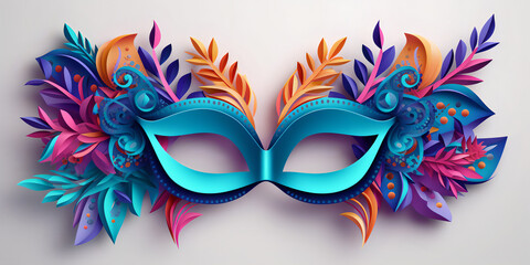Paper sculpture carnival mask multicolored
